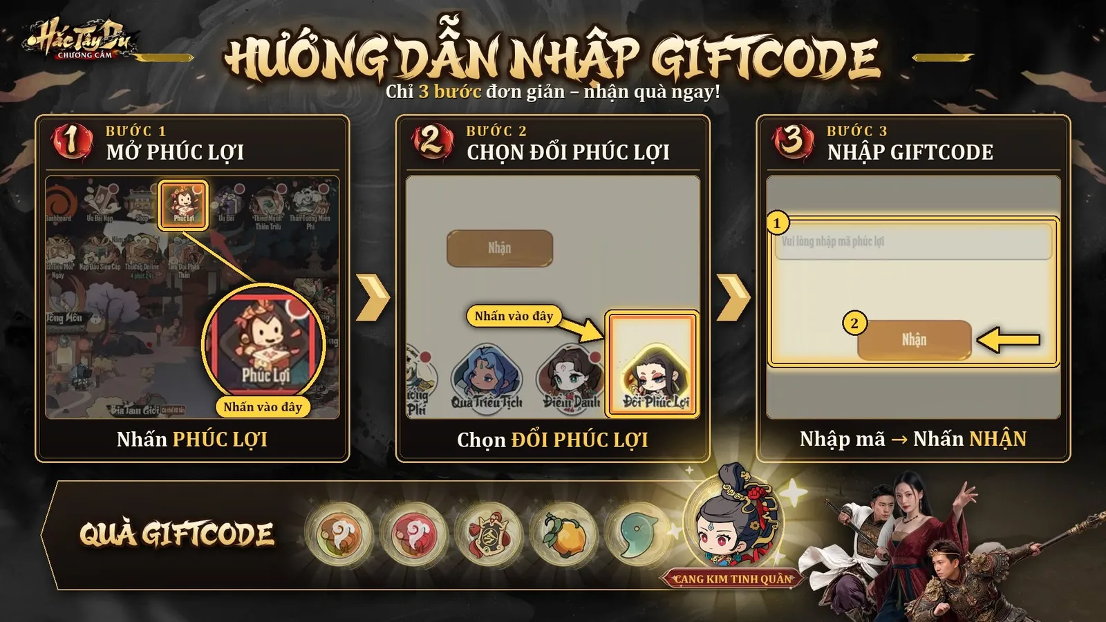 Hướng dẫn nhập giftcode Hắc Tây Du: Chương Cấm