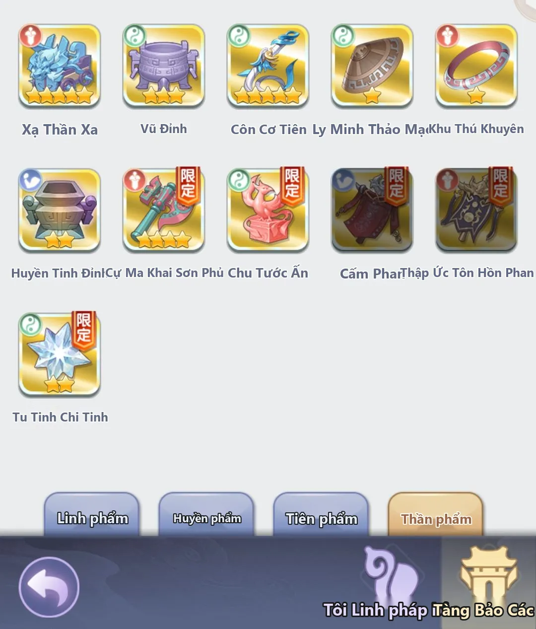 Tiên Nghịch Mobile: Phân Tích Pháp Bảo Thần Phẩm, Tiên Phẩm, Huyền Phẩm - ảnh hướng dẫn 1