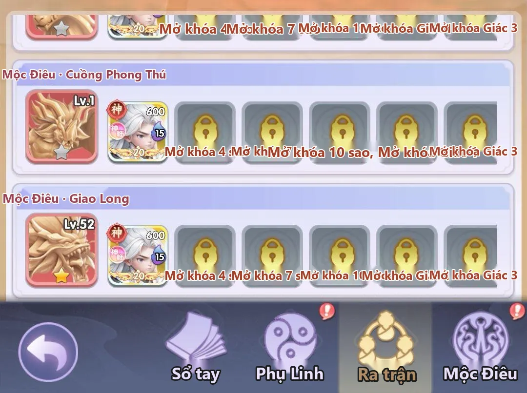 Tiên Nghịch Mobile: Hướng Dẫn Hệ Thống Mộc Điêu (Phần 2), Kỹ Năng, Bảo Thạch, Tăng Sao - ảnh hướng dẫn 5